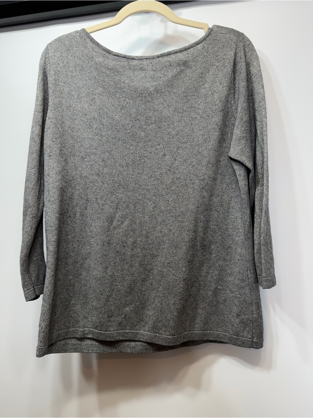 Hillard & Hanson Silk Cashmere Sweater Gray Scoop Neck Size M - Picture 9 of 10